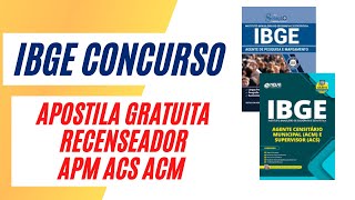 IBGE 2021 - RECENSEADOR APM ACS ACM APOSTILA GRATUITA