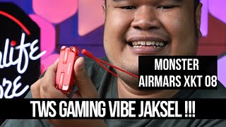 TWS GAMING YANG VIBES NYA JAKSEL BANGED !!! REVIEW UNBOXING #tws #gaming  MONSTER AIRMARS XKT 08