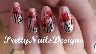 Poppies Inspired Nail Art