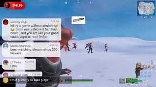 Dude streaming aimbot hacks on Fortnite