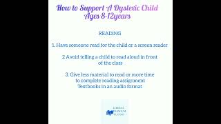 HOW TO SUPPORT A DYSLEXIC CHILD (Ages 8-12years)