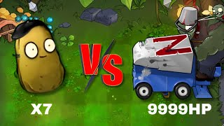 7 Nut Imitator Vs Master Ultra Zomboss  9999 HP, Who will win? PvZ Hybrid PK Challenge