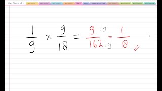 1/9 x 9/18=...? Matematika Dasar