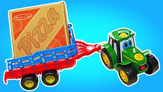 ¡Johnny el tractor trabaja de repartidor! Juegos de coches infantiles. Video de ¡Oh, se dañó!