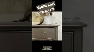 From average to awesome! #metallicpaint #extrememakeover #furnituremakeover #paintedfurniture #dfw