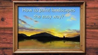 How to paint a landscape easily - digital art, only one layer, easy approach, voice over