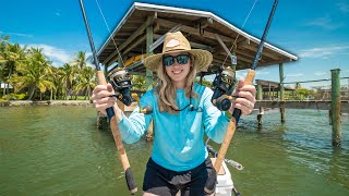 We Fished Live Threadfins Around Docks in the Gheenoe! (Catch Clean Cook)