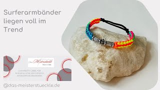 Armband Surferarmband Schiebeknoten neon handgefertigt für Mann und Frau