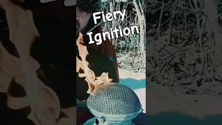 Fiery Ignition. catalytic tent heater video #shorts  #camping  #vintage @coleman