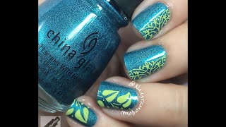 Holo Vines Nail Stamping Nail Art