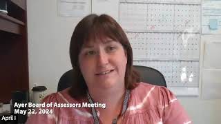 Ayer Board of Assessors Meeting: May 22, 2024