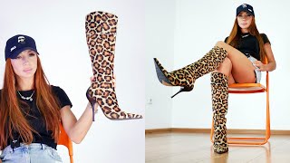 Escape the Ordinary: Catherina's Exclusive Pointed Leopard High Heels Boots