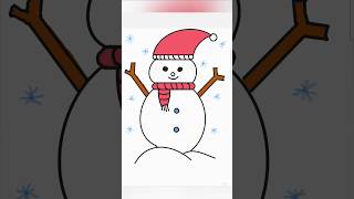 How to draw snow man easy #drawing #snowman #snowfall #snow #easydrawings #art