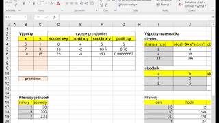 Videonávod Excel 01 vzorce