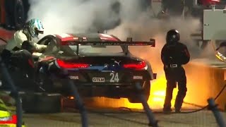 2021 IMSA 12 Hours of Sebring - 24 catches fire