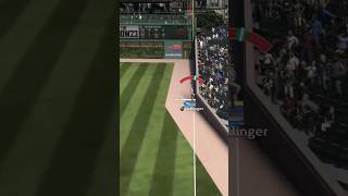 HE CLIMBED THE WALL AND THREW THE RUNNER OUT!!? 😱😮‍💨 #mlbtheshow23 #shorts