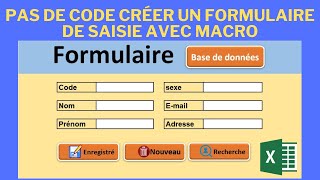 pas de code créer un formulaire de saisie avec macro | tutoriel macro vba