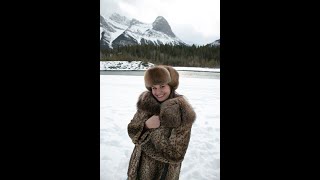 Jeanette Hall skins an Alberta Timber wolf.