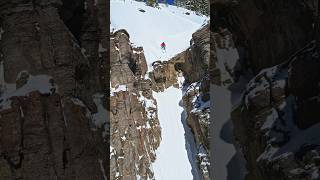 amazing line, air into chute #skiing #crazy