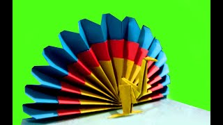 how to make 3d peacock with paper| DIY Easter origami peacock step by step|   कागज से मोर बनाना|