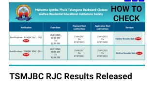 TSMJBC RJC Results Released 2021 || Check your results now