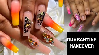 Acrylic Nail Tutorial | How To Ombré Nails | Nail Design | Nail Stamping