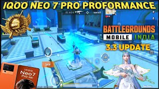 bgmi new 3.3 update gameplay IQOO NEO 7 PRO BGMI TEST 3.3 update solo vs squad