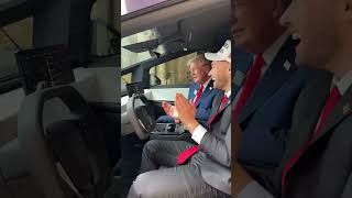 Trump realizing the Cybertruck goes hard, and it’s no wonder everyone wants a Tesla #trump #tesla