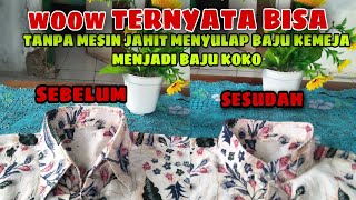 cara merubah kerah baju kemeja menjadi kerah baju koko dengan jahit tangan