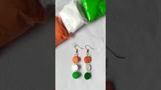 Diy Tricolor Earrings Independence Day Craft Ideas#shorts #independenceday#clayart#claycrafts#diy