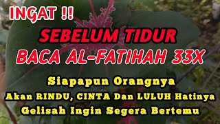 AMALKAN SEGERA ‼️BACA AL FATIHAH SEBELUM TIDUR, Siapapun Orangnya Akan Rindu Dan Cinta Padamu