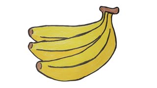 How to Draw Banana | Drawing Banana Step by Step for Kids