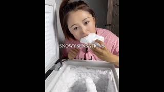 EATING SUPER SQUEAKY FREEZER FROST ONLY BITES ASMR #iceeating #icebites