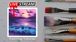 Ocean Landscape Sunset Painting Tutorial | Mini Paint Challenge | Week 16