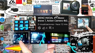 MENÚ INICIAL consumo batería, #1 Akaso Brave 7, Action Camera 4k30fpsReal IPX8Agua Graba90min4K 170°