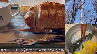 남산.새해브이로그. 홍철책빵 . 자취생떡국끓이기.피코크떡국떡. 피코크사골국. 브이로그