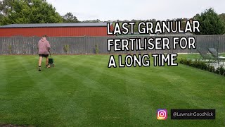 Last granular fertiliser application before winter // Lawn Tips Proliferate fertiliser