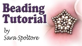 BeadsFriends: beading tutorial - Beaded star post earring - DIY earring