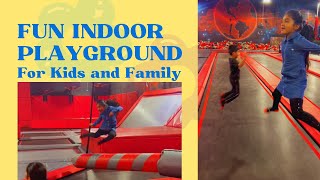 Indoor Trampoline Park for Kids with Mommy & Baby | Ninja Kids |