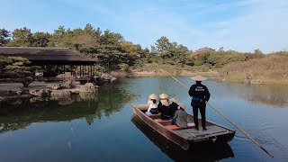 WALKING IN THE BEAUTIFUL JAPANESE GARDEN | 4K ASMR | CHERRY BLOSSOM RITSURIN GARDEN KAGAWA JAPAN