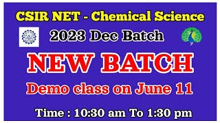 Free Demo Class Dec CSIR NET 2023 Batch | june 11 Starts | 10.30 AM.to1.30 PM | Registration Going|