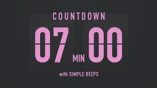 7 Minutes Countdown Flip Clock Timer / Simple Beeps 💕🖤