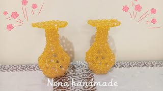 ديكورات خرز/فازة من الخرز بطريقة سهلة وسريعة للمبتدئيين  how to make small vase from beads