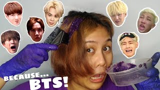 dyeing my hair purple because....BTS! *EXTREME FAIL* | Ciania De Jesus