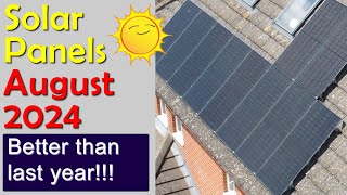 August 2024 - Better Than 2023! Solar Panel Generation Results.