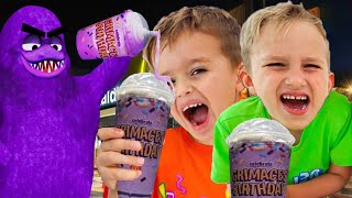 Vlad and Niki Show Try the Grimace Shake Challenge Trend in Real Life!