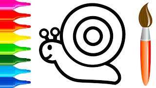 Bolalar uchun salyangoz rasm chizish _ How to Draw Snail for Kids