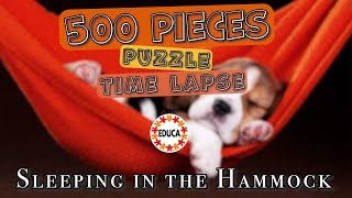 Solving Sleeping In The Hammock 500 Pieces Puzzle | Educa | Time Lapse