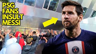 PSG ultras chanting “Messi, son of a b***h” in front of their club’s gates 😳