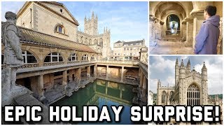 Husband Awed by Wife's Incredible Holiday Surprise | Epic Roman Baths, England - VLOG #42